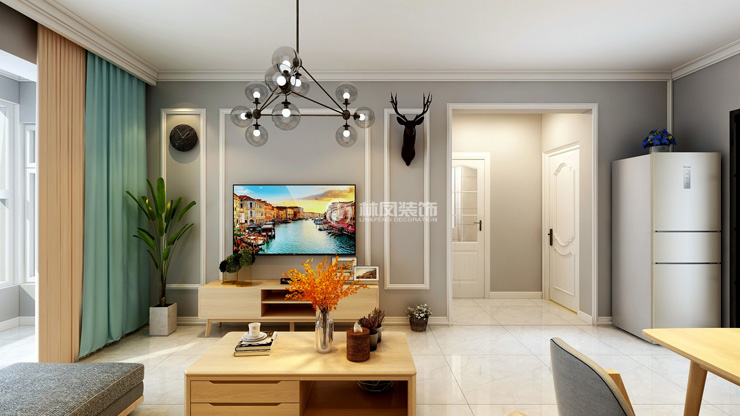 圖為石膏線(xiàn)走邊裝修案例