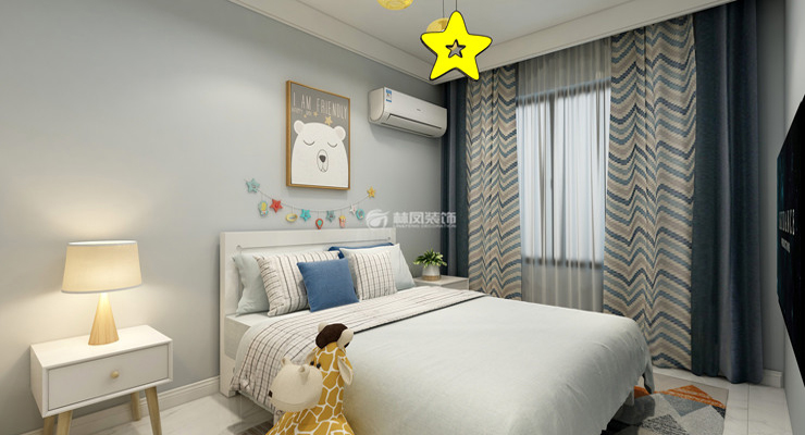新湖青藍(lán)國際94平現(xiàn)代風(fēng)格次臥圖裝修案例