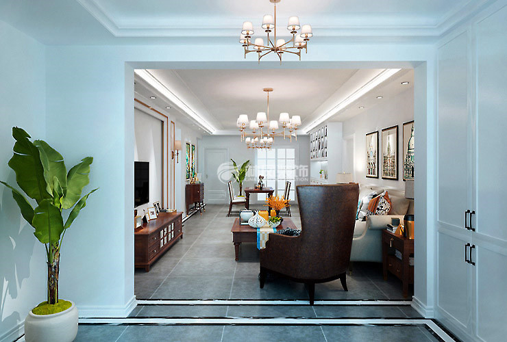 鐵西美的時(shí)代城109㎡戶型陽臺裝修案例