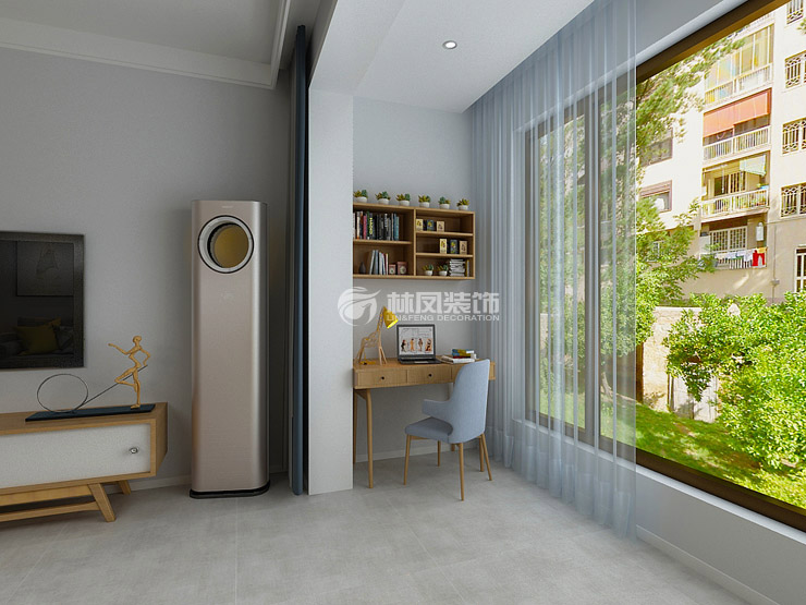 華強(qiáng)城117㎡三居室戶型陽(yáng)臺(tái)裝修案例