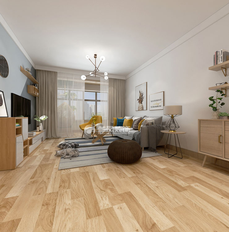 雅居樂花園121㎡北歐風格客廳裝修效果圖