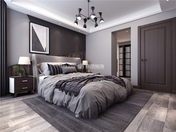 雅居樂花園121㎡現(xiàn)代風格主臥裝修效果圖