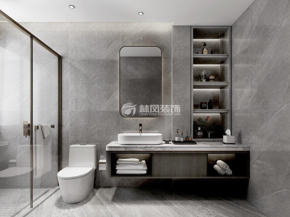 主臥衛(wèi)生間洗手盆壁龕設(shè)計裝修效果圖