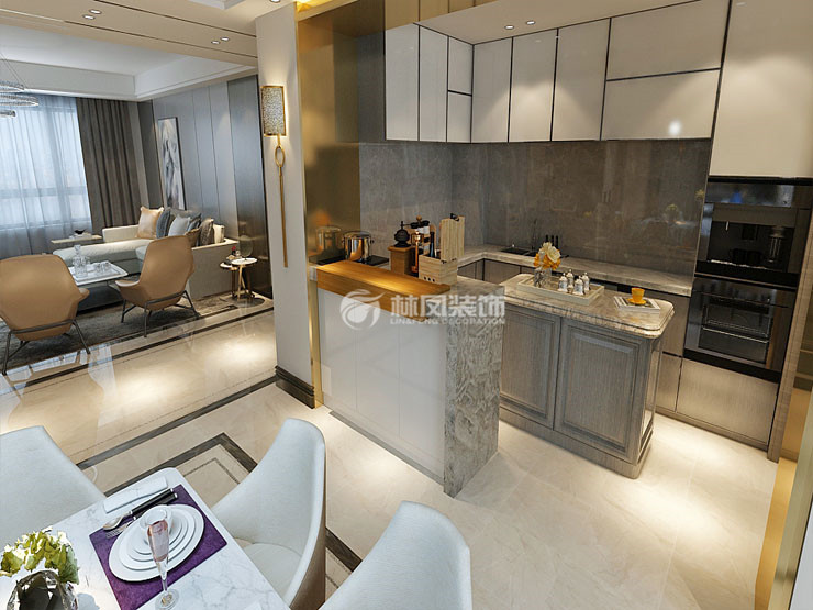 現(xiàn)代風(fēng)格開放式廚房設(shè)計裝修效果圖