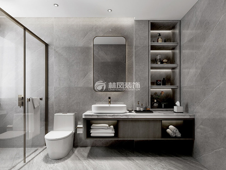 現(xiàn)代風(fēng)格墻排式衛(wèi)生間洗手池裝修效果圖