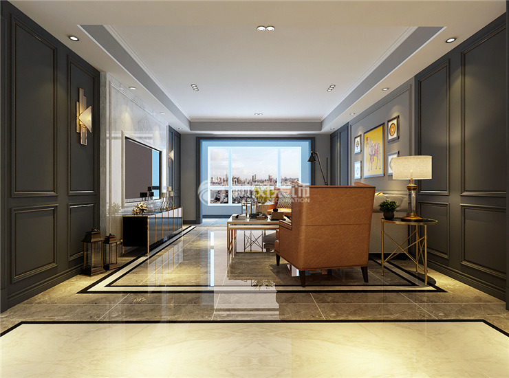 客廳嵌入式電視設(shè)計(jì)裝修效果圖