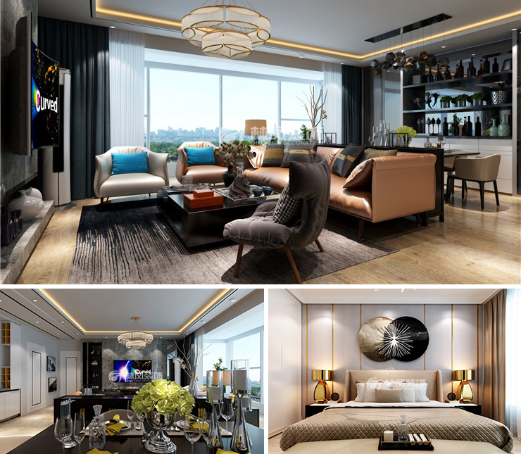 華潤長安里158平現(xiàn)代簡約風格裝修效果圖