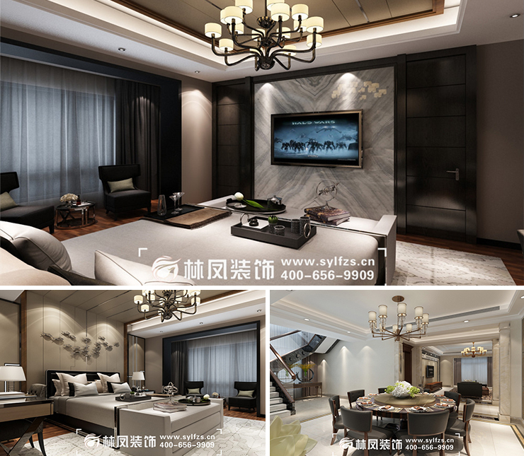 華發(fā)全運(yùn)首府286平港式風(fēng)格裝修效果圖