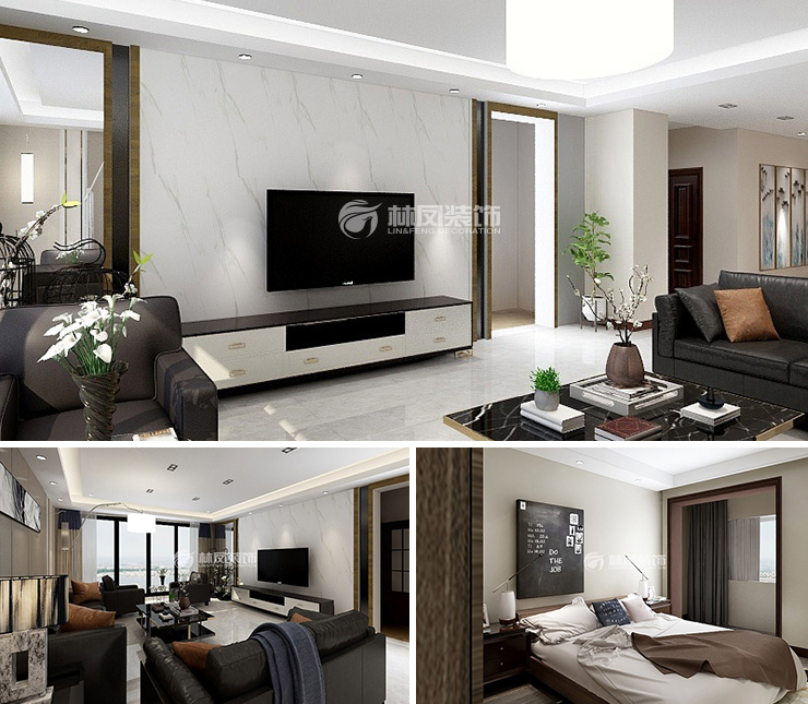 富禹依云瀾匯200平港式風(fēng)格裝修效果圖