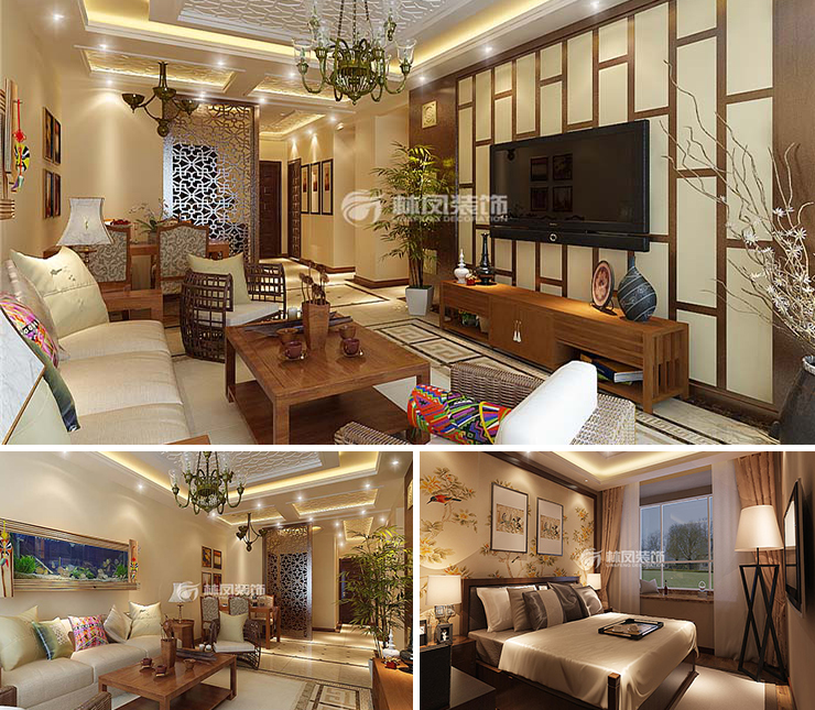 國瑞城144平港式風(fēng)格裝修效果圖