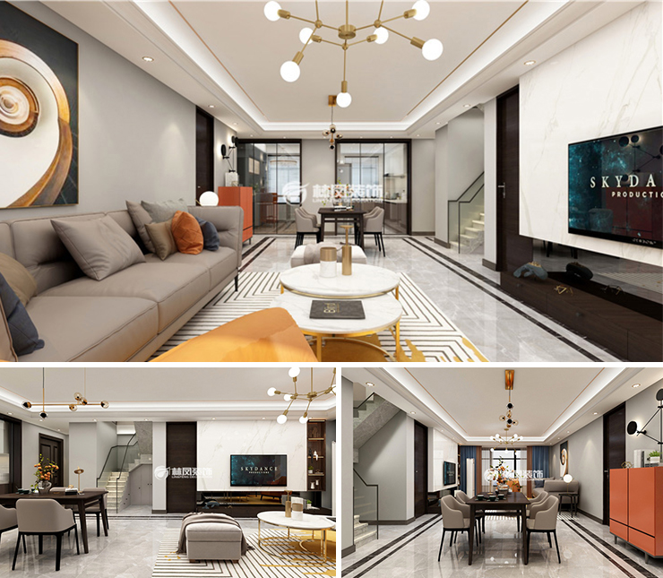 城建萬(wàn)科翡翠書(shū)院160平現(xiàn)代風(fēng)格裝修效果圖