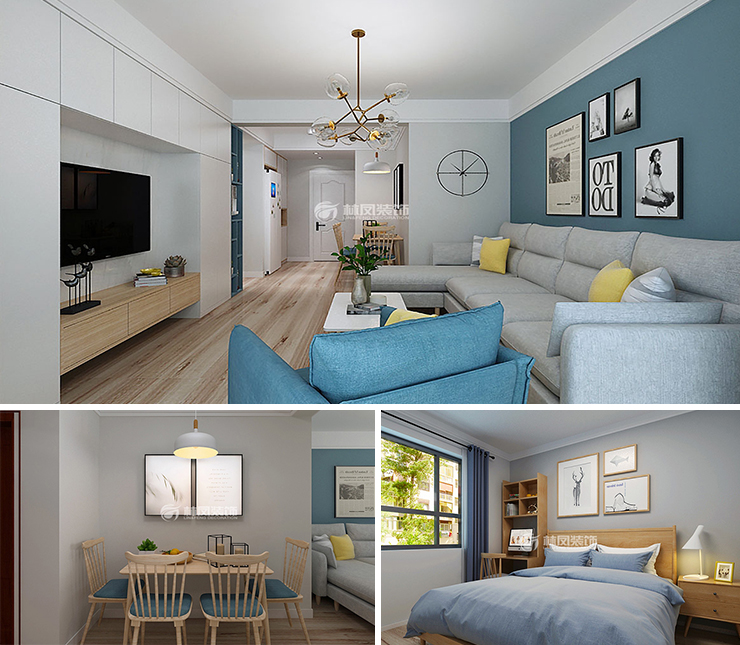 城建萬(wàn)科翡翠書(shū)院114平北歐風(fēng)格裝修效果圖