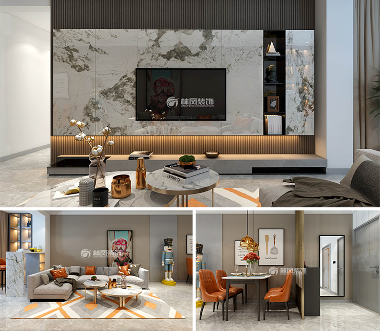 金科中南集美尚景120平輕奢風(fēng)格裝修效果圖