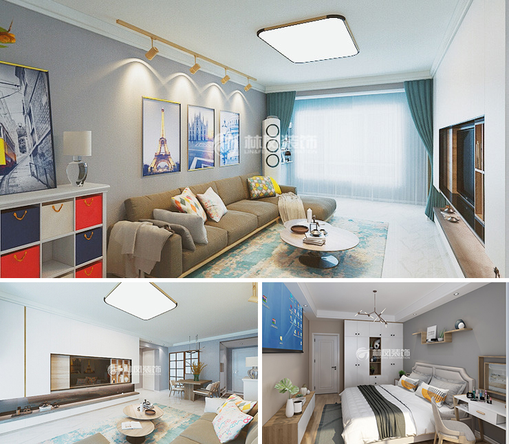 榮盛坤湖酈舍119平現(xiàn)代風(fēng)格裝修效果圖