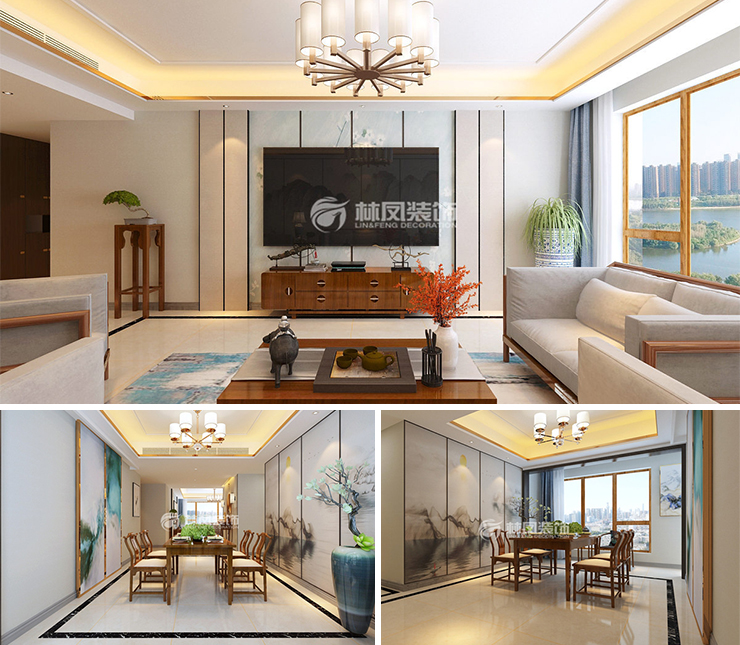 越秀星匯云錦169平新中式風格裝修效果圖