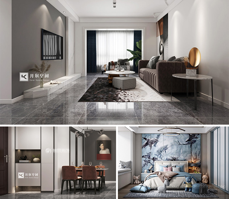 萬(wàn)達(dá)公園ONE125平現(xiàn)代風(fēng)格裝修效果圖