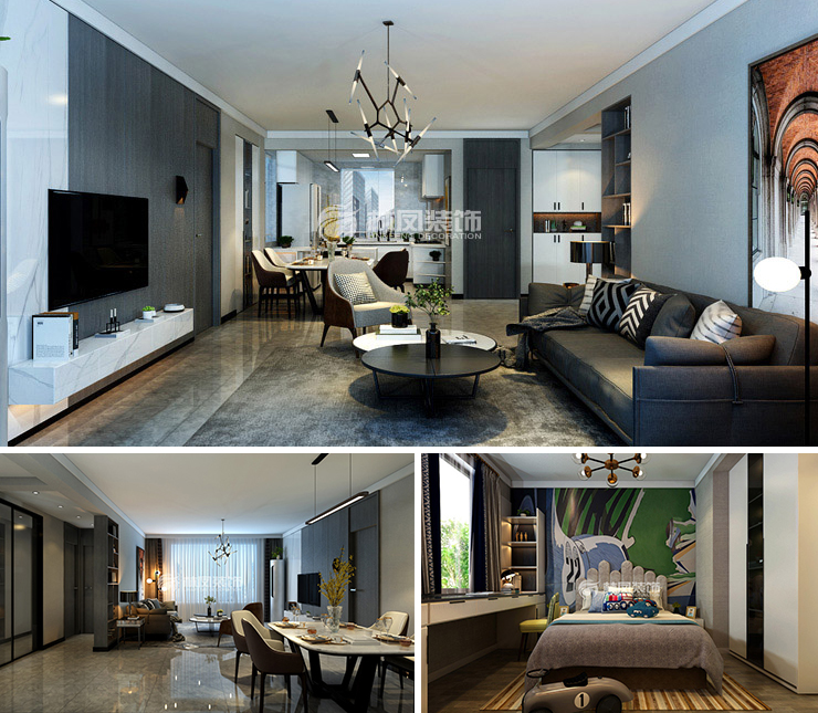 保利云禧122平現(xiàn)代風(fēng)格裝修效果圖