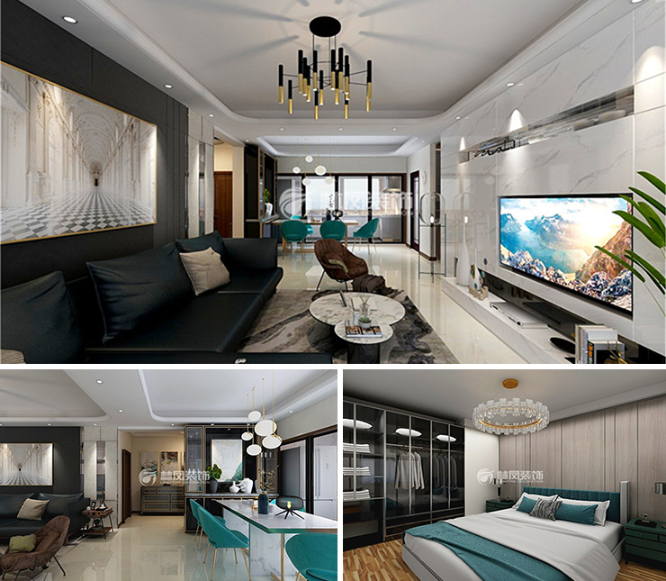 萬科翡翠新都會(huì)170平新中式風(fēng)格裝修效果圖