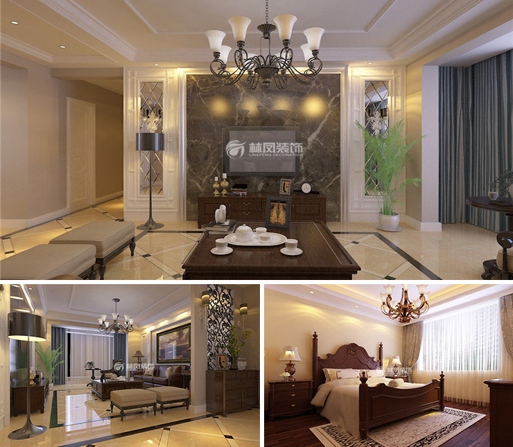 恒大濱江左岸140平歐式風(fēng)格裝修效果圖