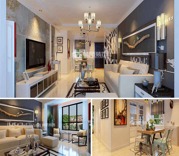 中南旭輝和樾120平北歐風(fēng)格裝修效果圖