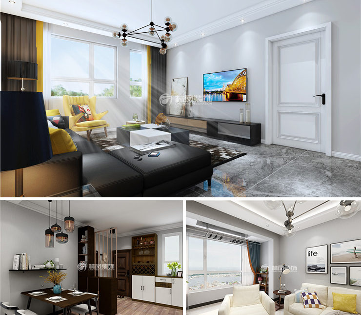 和泓長白府125平現(xiàn)代風(fēng)格裝修效果圖