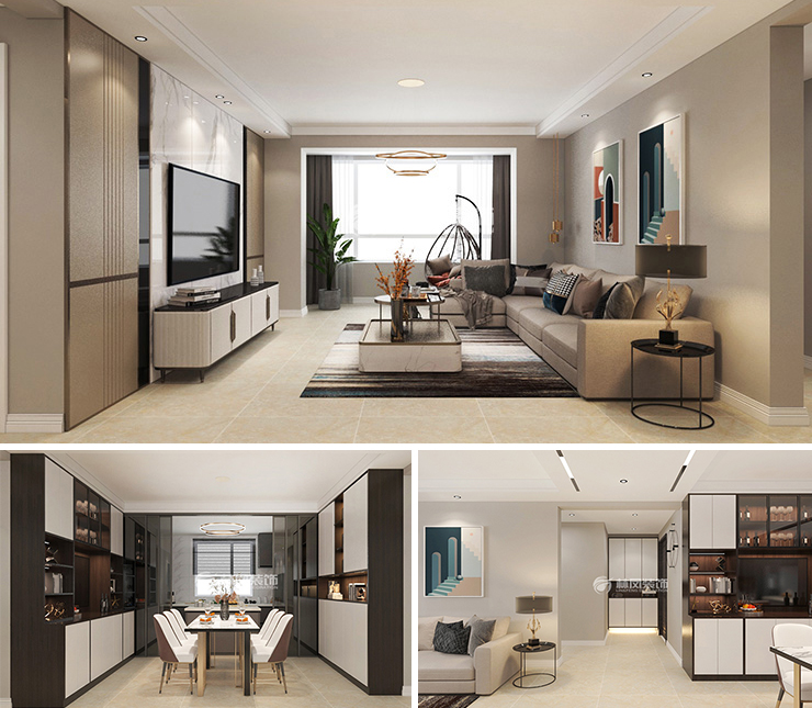 祥聯大河原著140平現代風格裝修效果圖