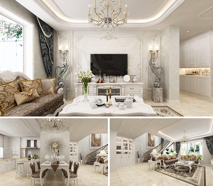 融創(chuàng)唐軒上城200平歐式風(fēng)格裝修效果圖