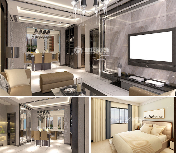 沈撫萬科城市之光130平現(xiàn)代風(fēng)格裝修效果圖