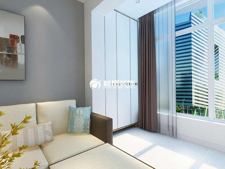 北歐風(fēng)格頂天立地式陽(yáng)臺(tái)柜設(shè)計(jì)裝修效果圖