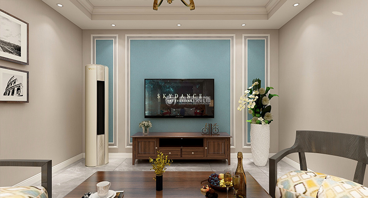 美式風(fēng)格客廳踢腳線設(shè)計(jì)裝修效果圖