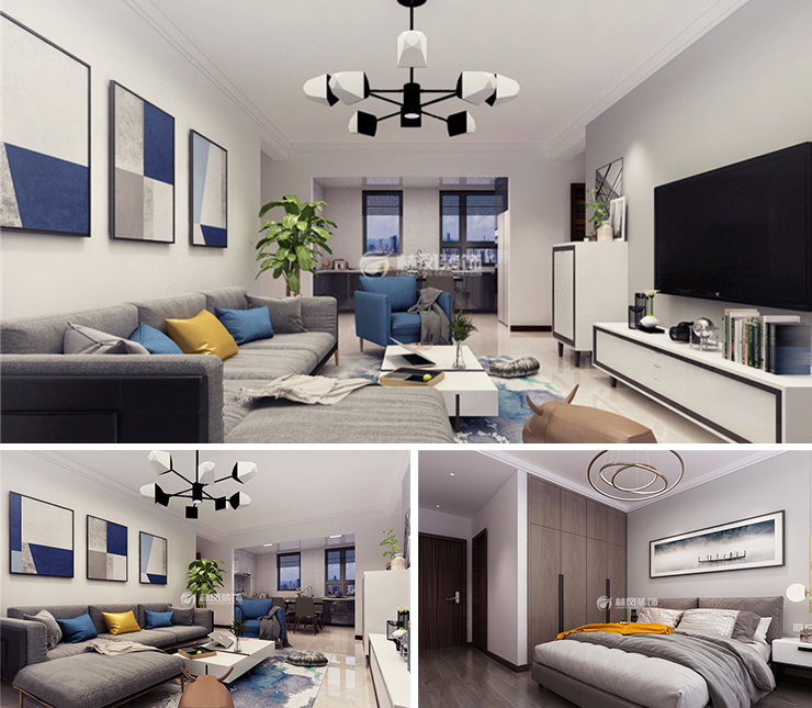 富禹?盛京學(xué)府 113平 現(xiàn)代簡約風(fēng)格效果圖