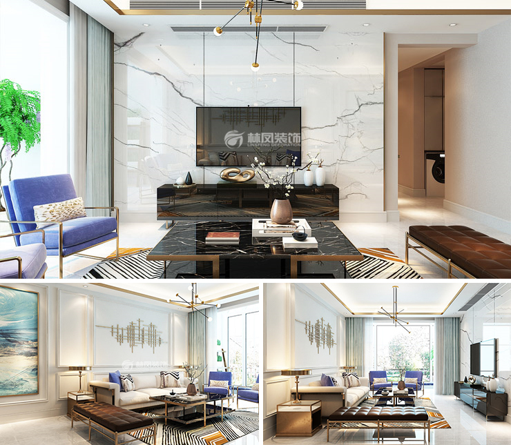 富禹?盛京學(xué)府 127平 輕奢風(fēng)格效果圖