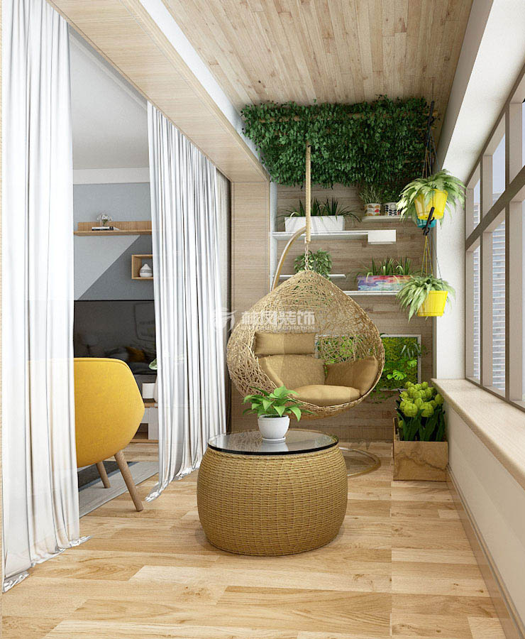 北歐風(fēng)格陽臺(tái)裝修效果圖