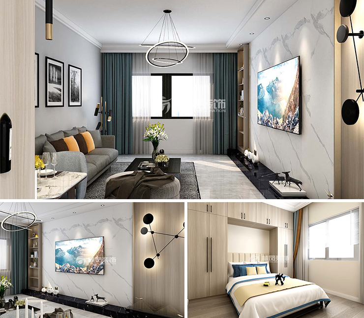 首創(chuàng)光合城 107平 現(xiàn)代簡約風格裝修效果圖