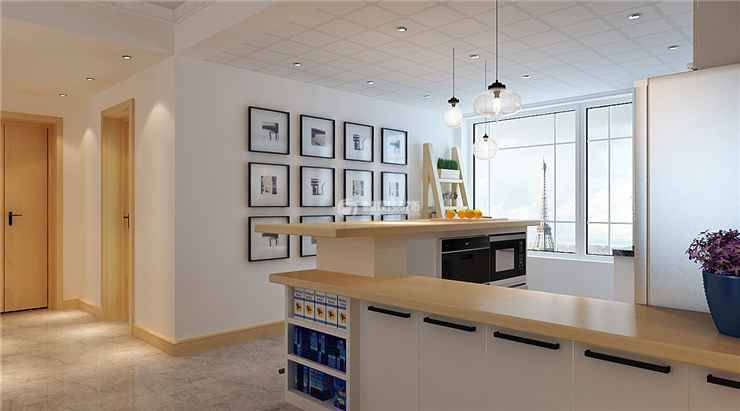 北歐風(fēng)格開放式廚房設(shè)計(jì)裝修效果圖