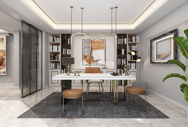 輕奢風格書房設(shè)計裝修效果圖