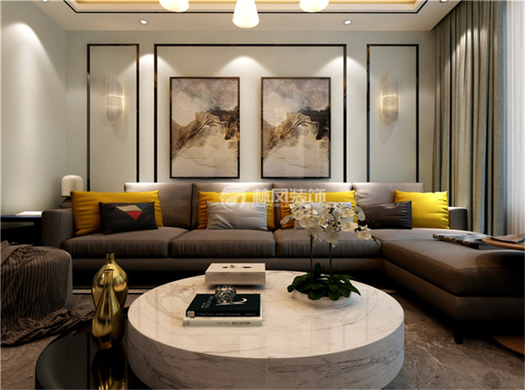 現(xiàn)代風格沙發(fā)背景墻設計裝修效果圖