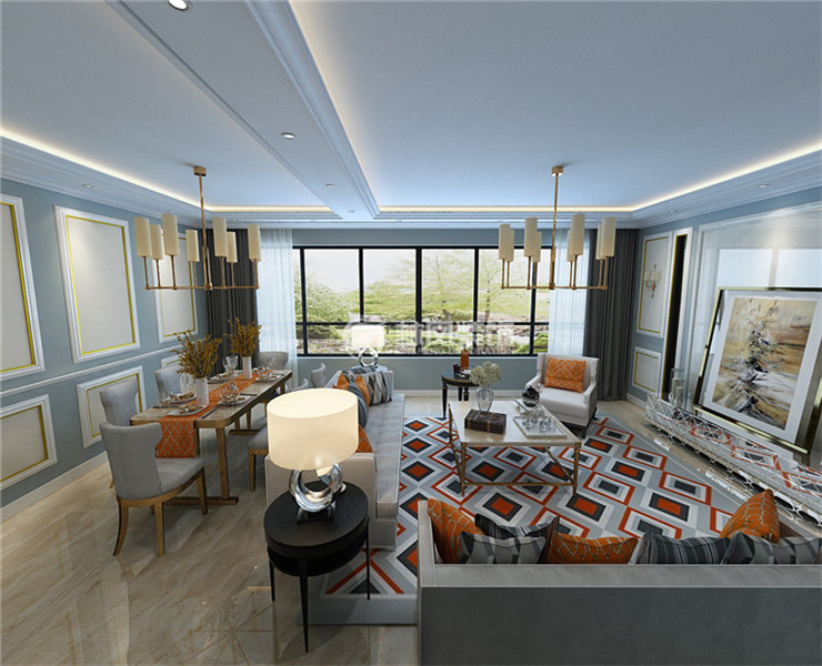 華潤置地長安里-150平- 北歐風(fēng)格-客廳 (8).jpg