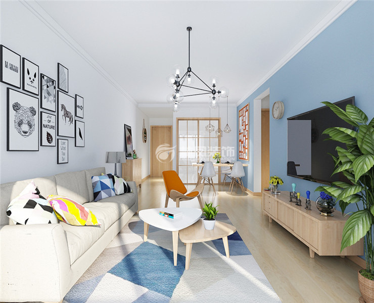 碧桂園繁華里-83平- 北歐風(fēng)格-客廳 (5).jpg