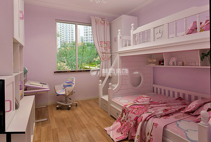 格林玫瑰灣-91平-現(xiàn)代風格-女兒房.jpg