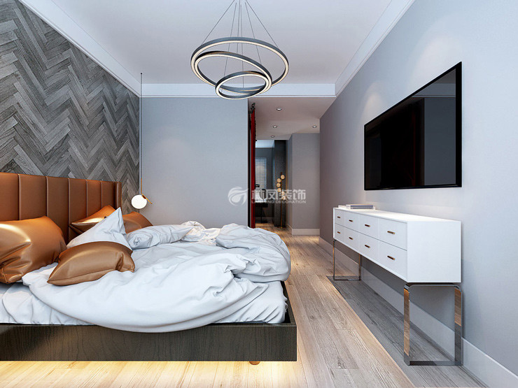 華潤翡翠城-100㎡-現(xiàn)代風格-主臥室.jpg