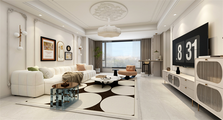 浦江.御景灣-150平-現(xiàn)代奶油風格-客餐廳 2.jpg