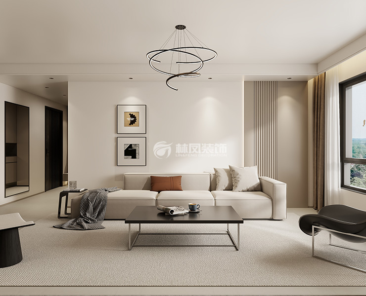 中海仁德里-150平-現(xiàn)代簡約-沙發(fā)背景.jpg