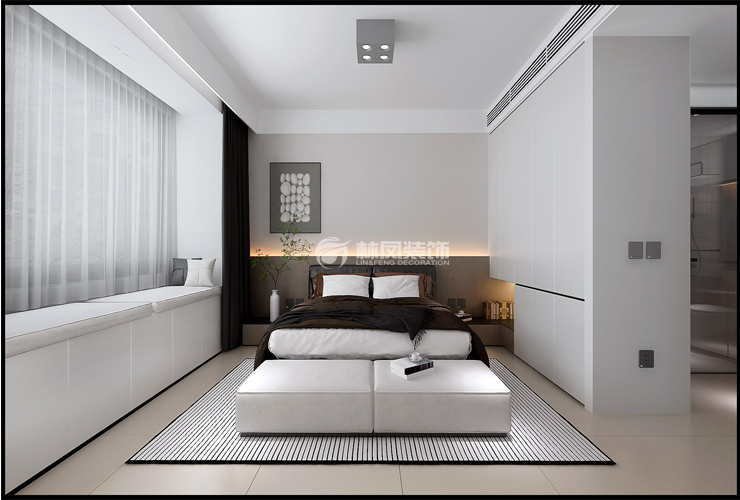 萬科·府前壹號-130平-現(xiàn)代奶油-主臥室.jpg