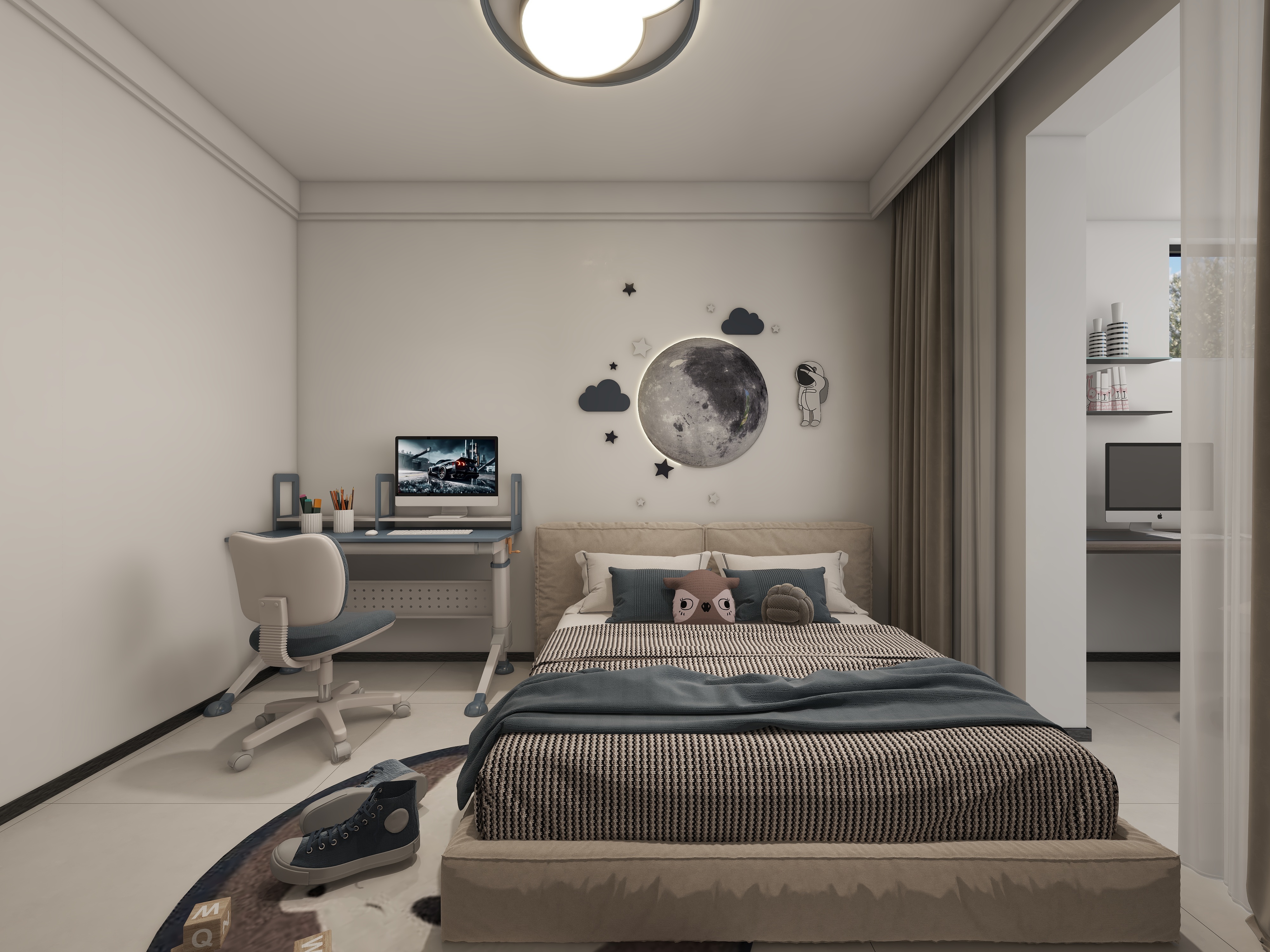 格林生活坊95㎡ 現(xiàn)代風(fēng)格 次臥1.jpg